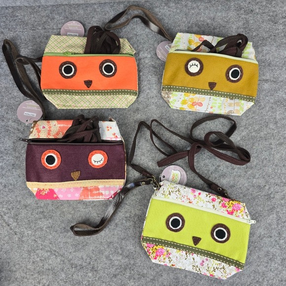Nook Nook Other - Nook Nook Owl Crossbody Bag Girls Small Multicolor Patchwork Floral Lot of 4 NWT